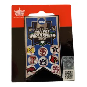 2019 NCAA Men's College World Series CWS 8 Team Aminco Metal Banner Lapel Pin