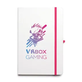 A5 White PU Mole Notebook - Full Colour