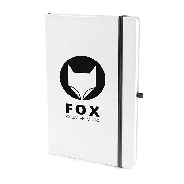 A5 White PU Mole Notebook - Spot Colour