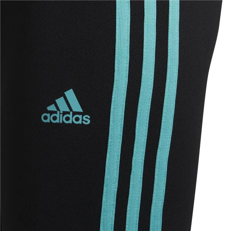 adidas Designed 2 Move 3 Stripes Leggings - Girls - Black/Semi Mint Rush
