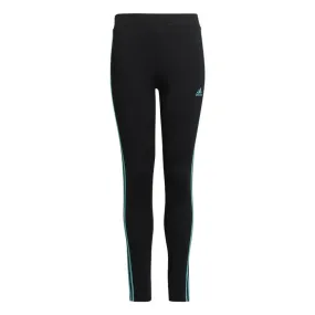 adidas Designed 2 Move 3 Stripes Leggings - Girls - Black/Semi Mint Rush