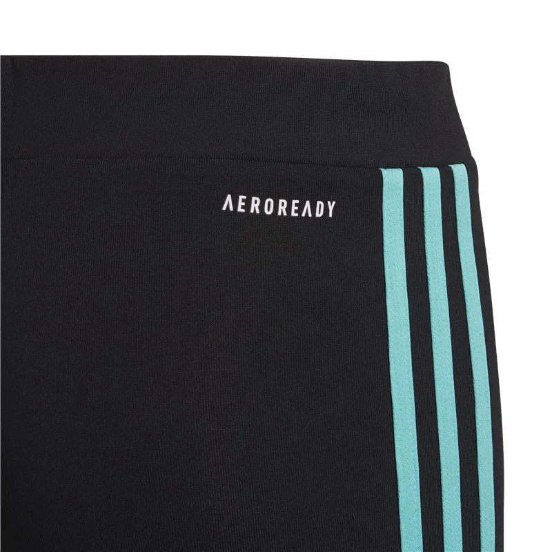 adidas Designed 2 Move 3 Stripes Leggings - Girls - Black/Semi Mint Rush