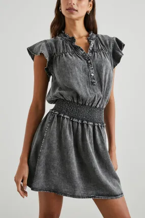 AMINA DRESS - BLACK ACID WASH