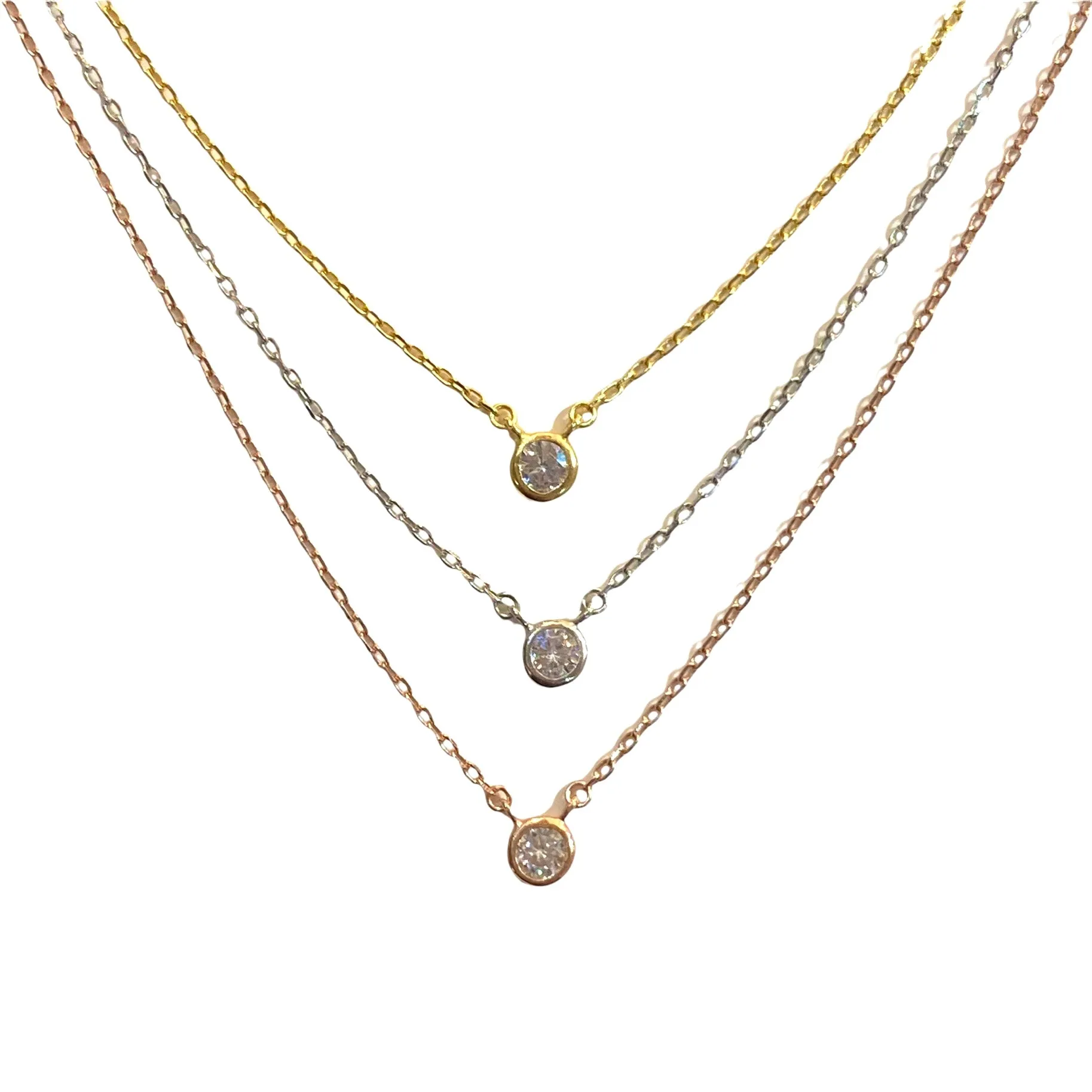 Amy Layered Bezel Necklace