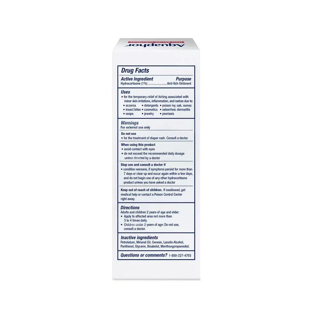 Aquaphor 1% Hydrocortisone Itch Relief Ointment Unscented - 2oz