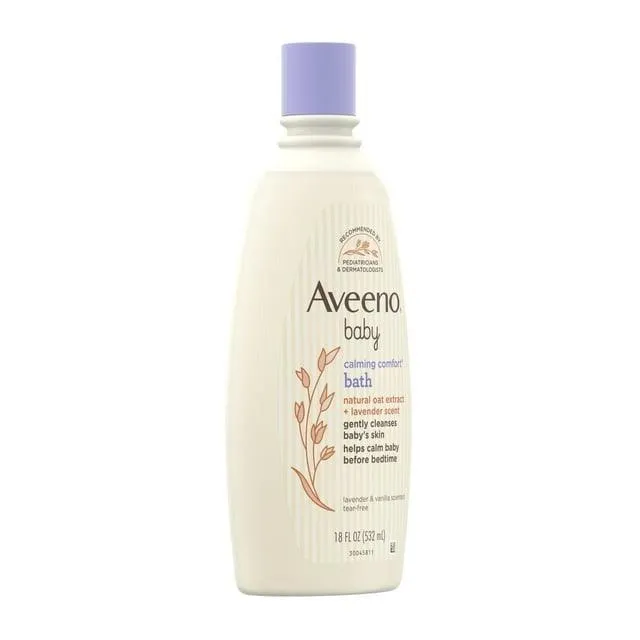 Aveeno Baby Calming Comfort Bath, Body & Hair Wash, Lavender and Vanilla Scent - 18oz