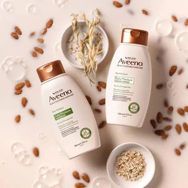 Aveeno Daily Moisture Shampoo Oat Milk Blend for Dry Damaged Hair - 12oz