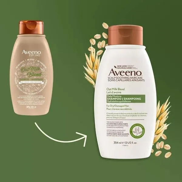 Aveeno Daily Moisture Shampoo Oat Milk Blend for Dry Damaged Hair - 12oz