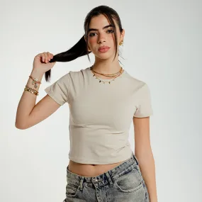 Beige Baby Tee