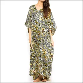 Black & Yellow Tiger Print Kaftan