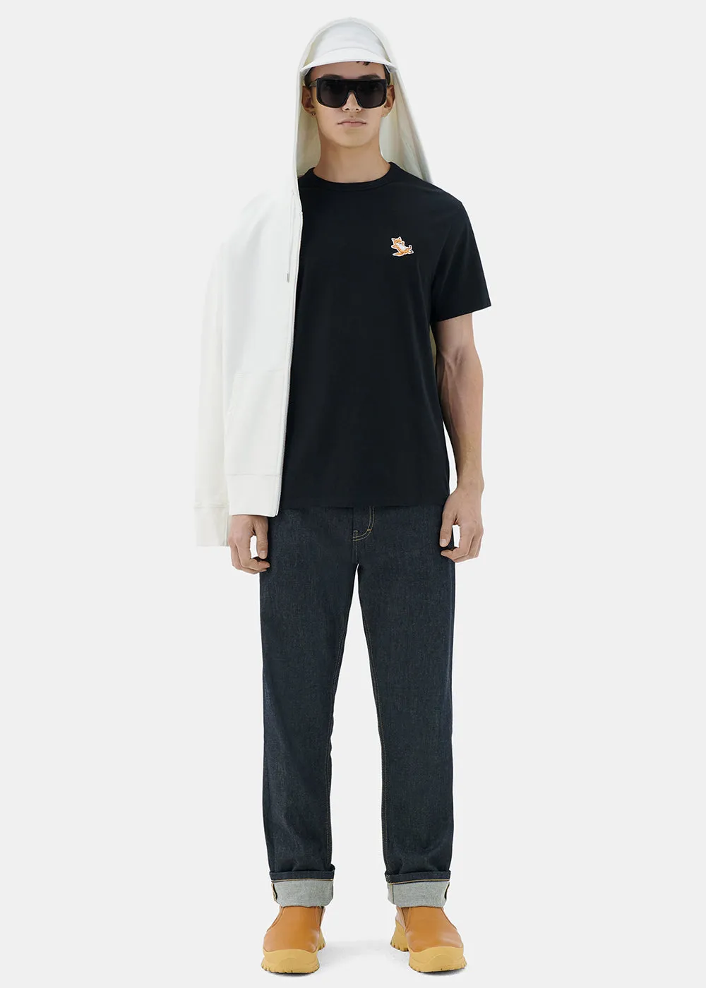 Black Chillax Fox Patch T-Shirt