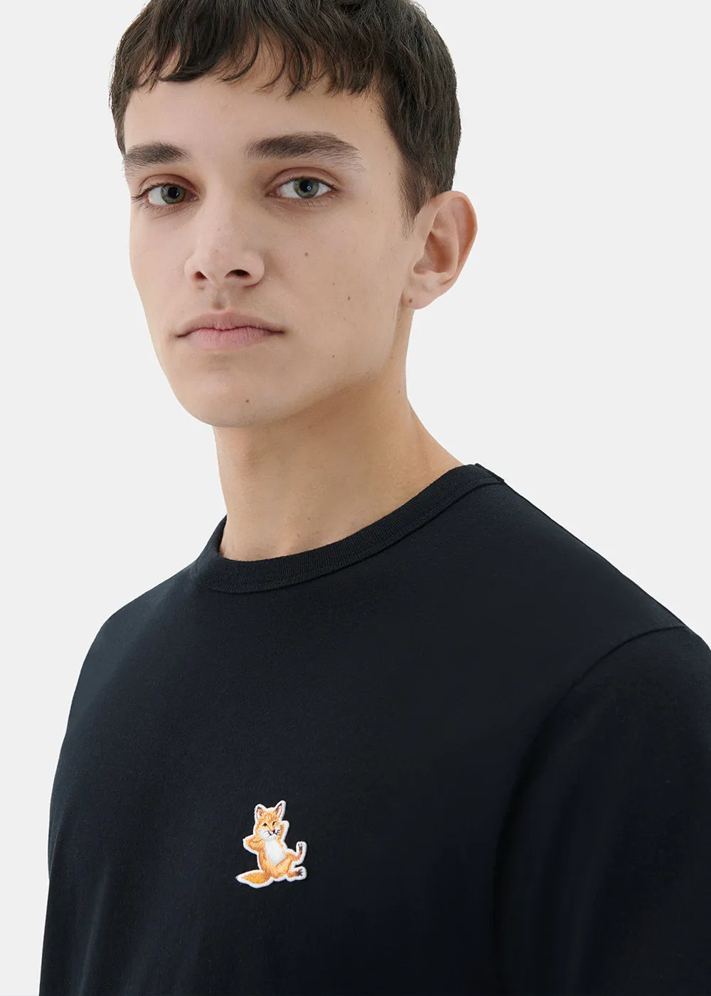 Black Chillax Fox Patch T-Shirt