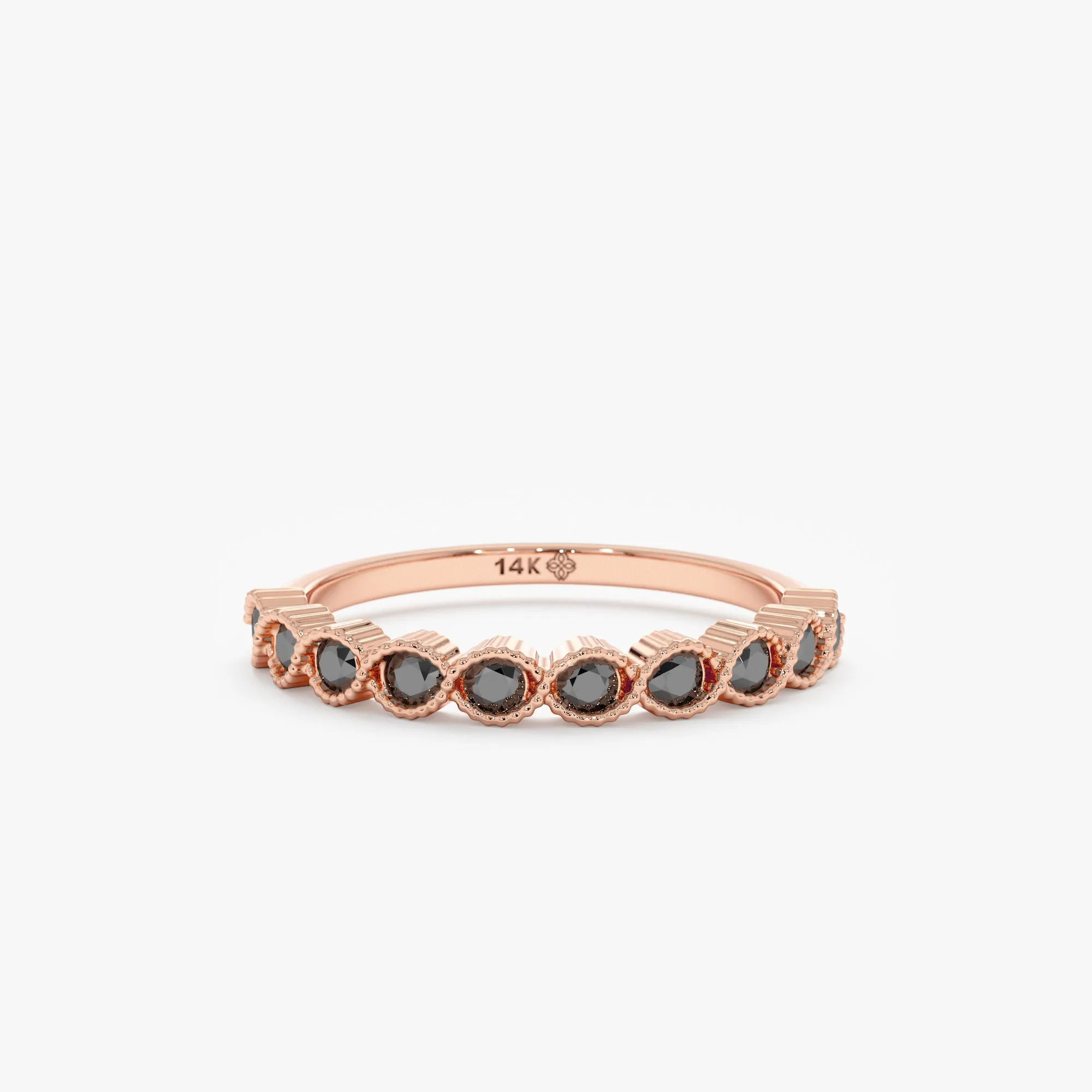 Black Diamond Half Eternity Ring, Coco