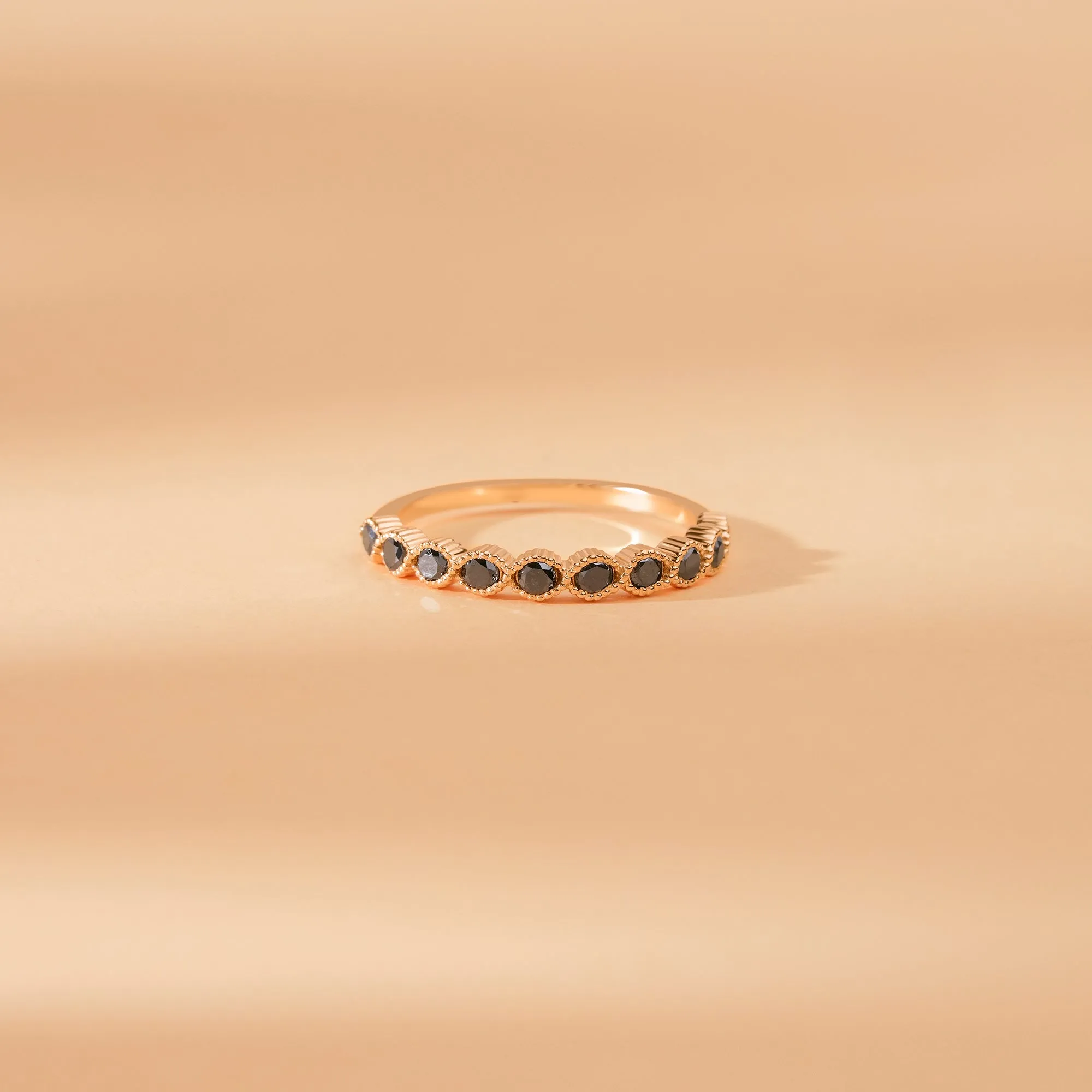 Black Diamond Half Eternity Ring, Coco