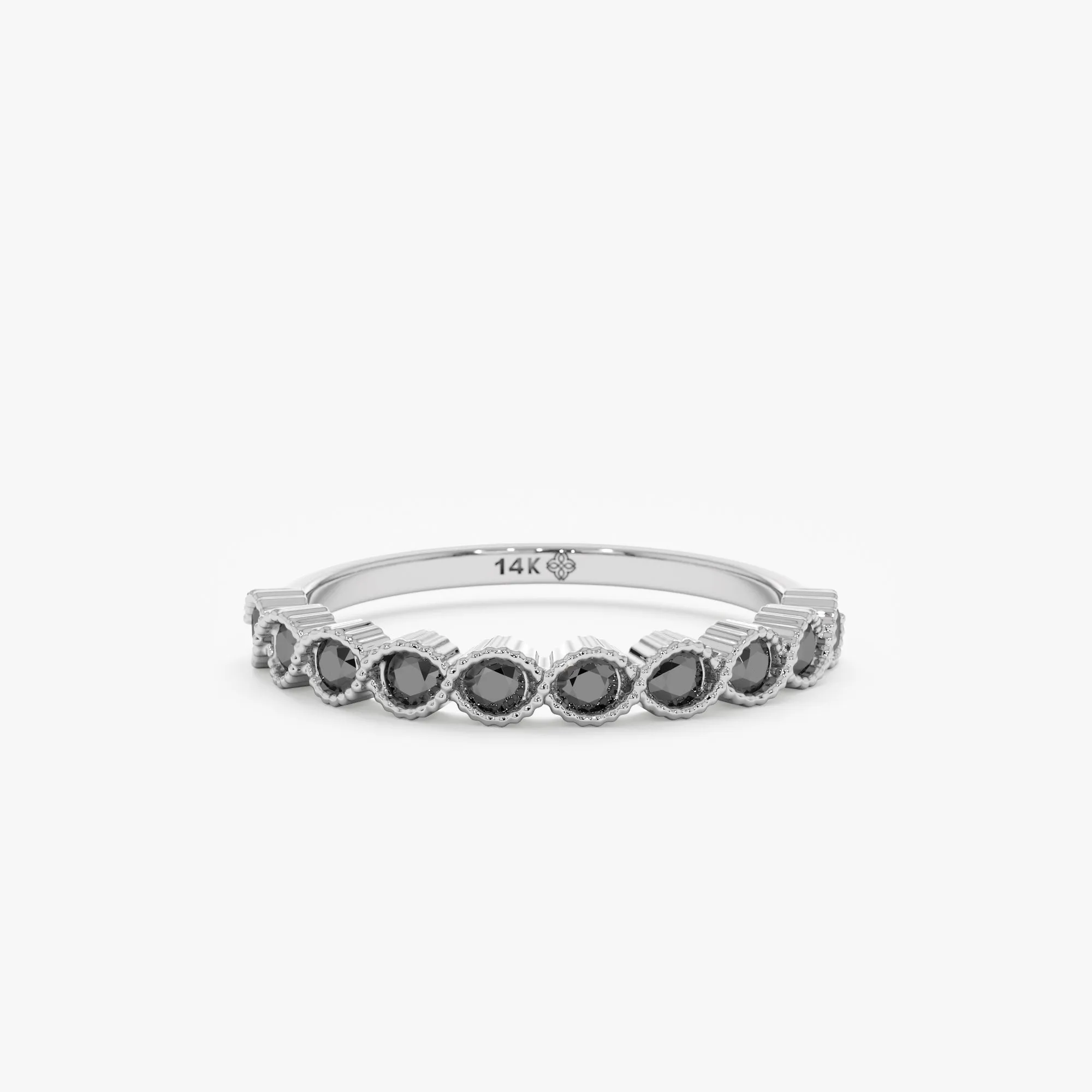 Black Diamond Half Eternity Ring, Coco
