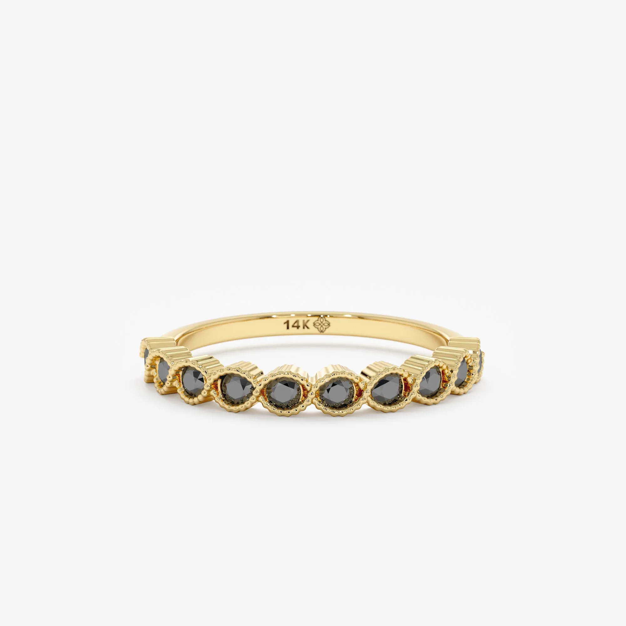 Black Diamond Half Eternity Ring, Coco