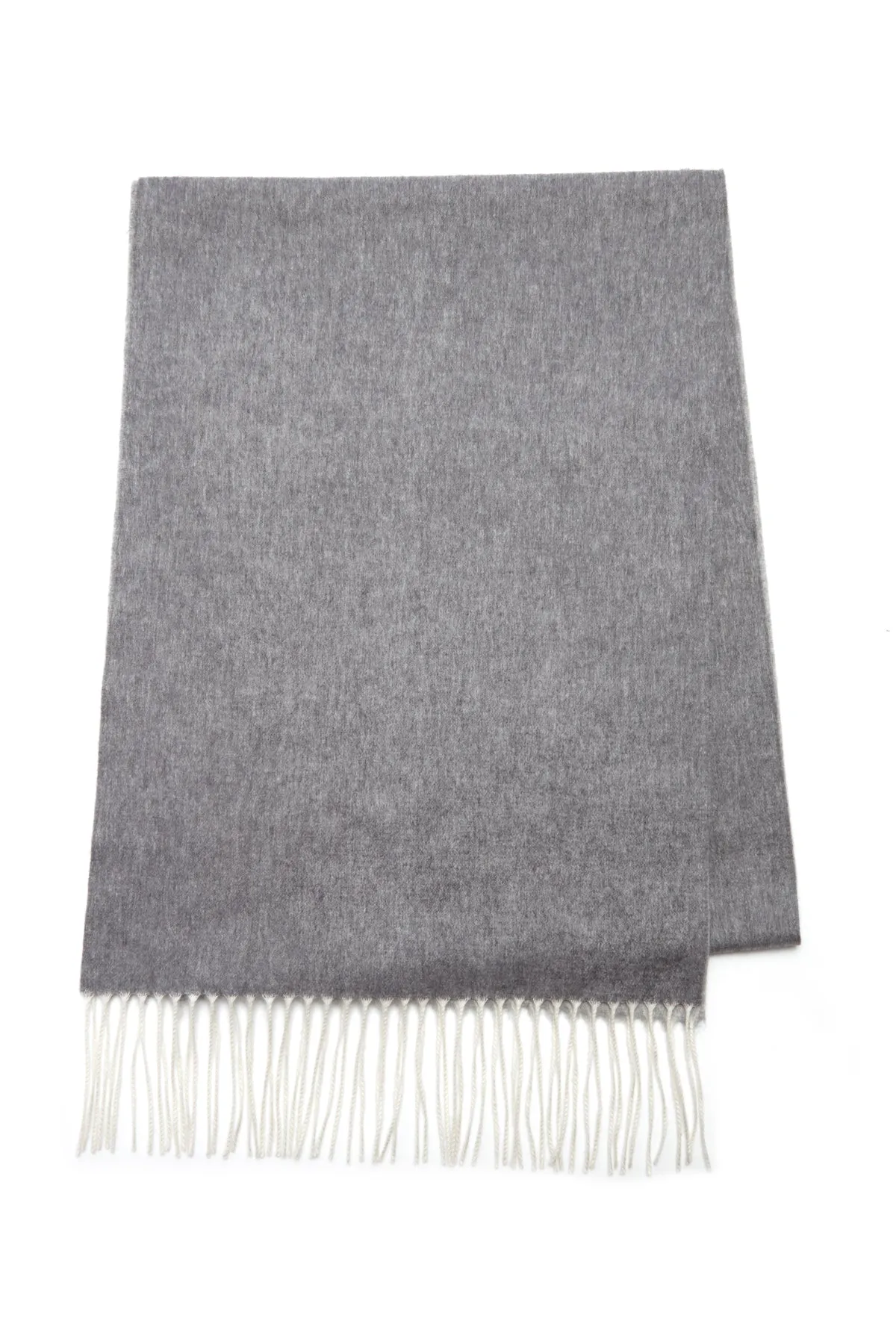 Blaine Scarf in Light Grey Melange Silk Cashmere