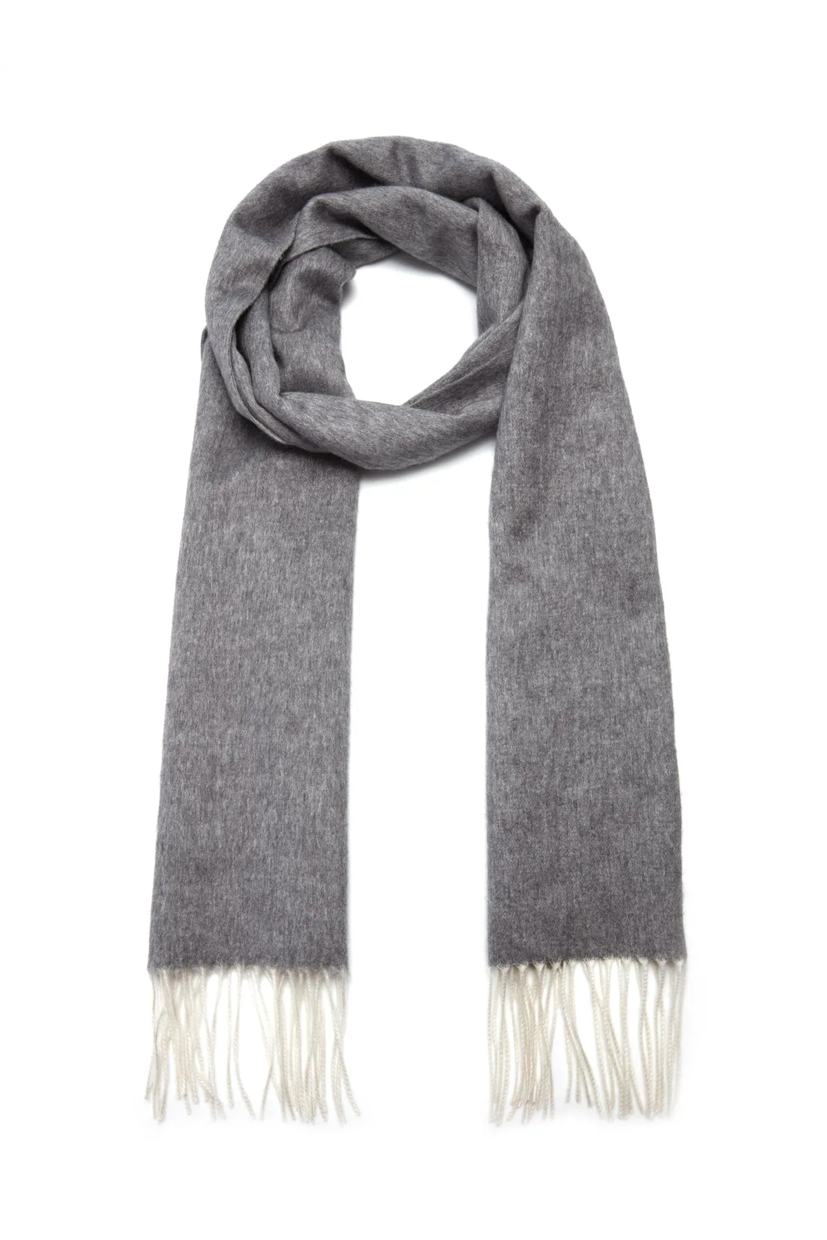 Blaine Scarf in Light Grey Melange Silk Cashmere