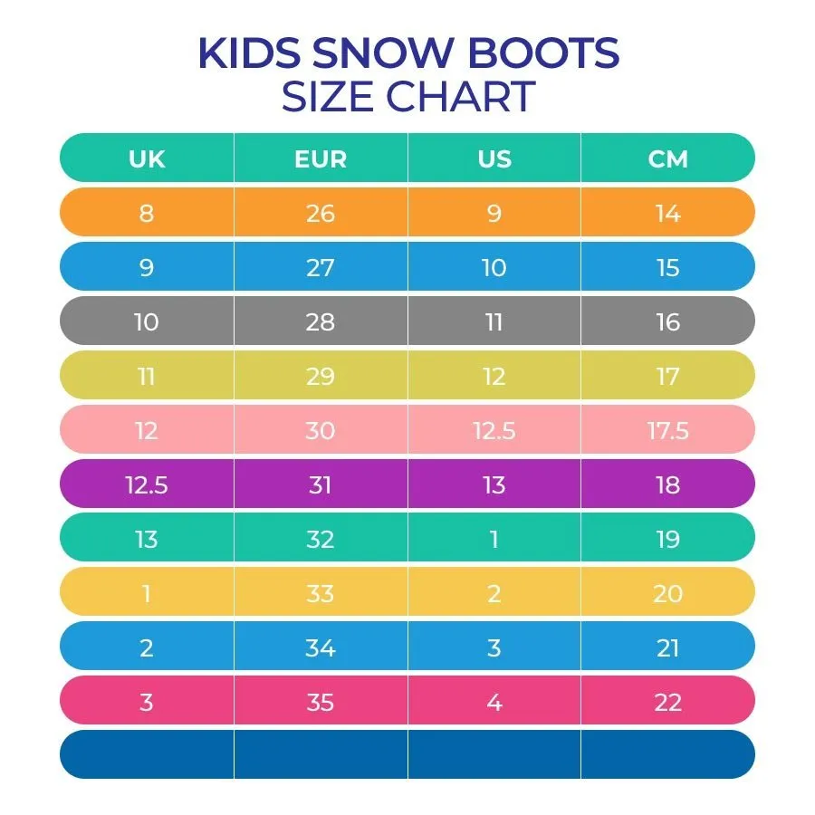 Blue and Silver Glam Kids Winter Snowboots