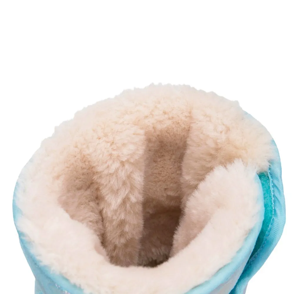 Blue and Silver Glam Kids Winter Snowboots