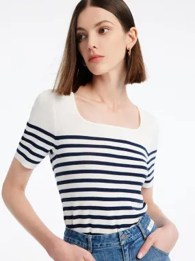Blue And White Striped Skinny Jersey