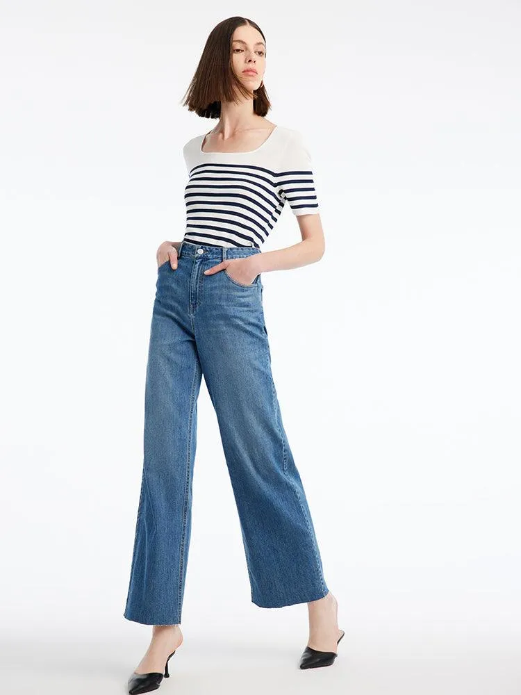 Blue And White Striped Skinny Jersey