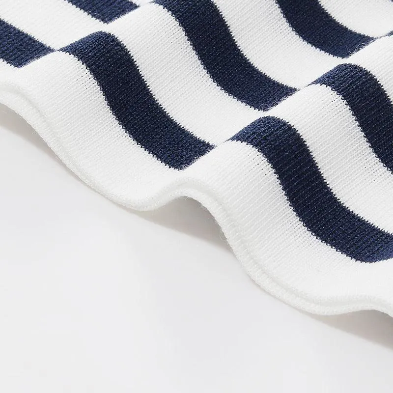 Blue And White Striped Skinny Jersey