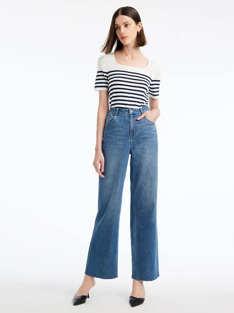 Blue And White Striped Skinny Jersey