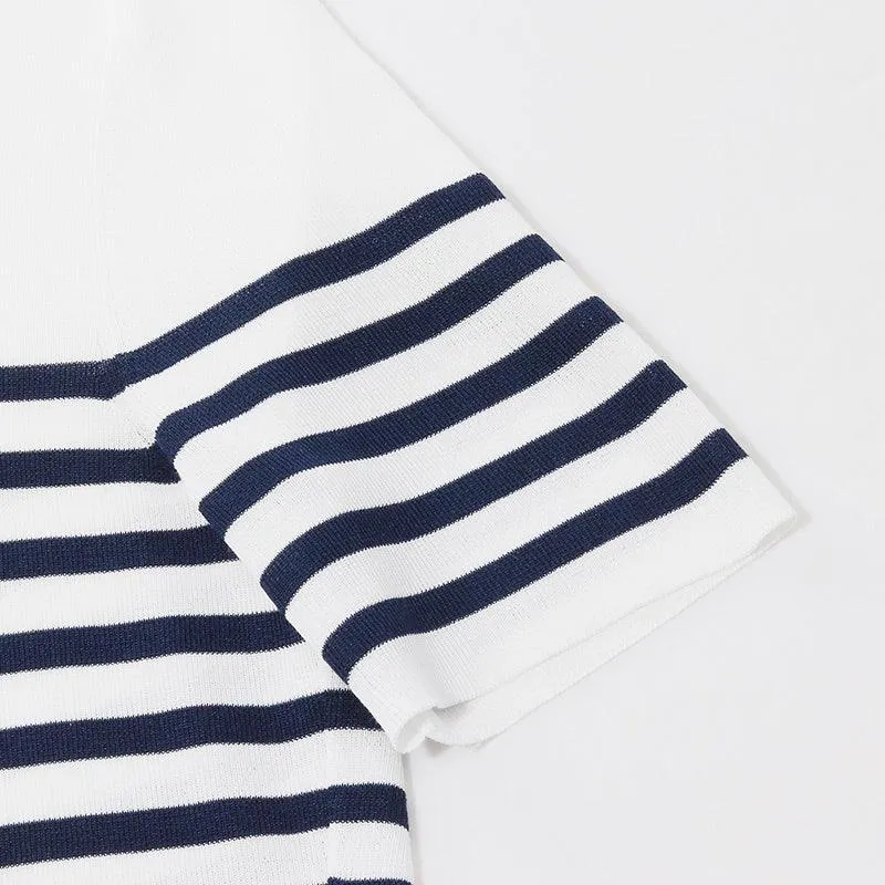 Blue And White Striped Skinny Jersey