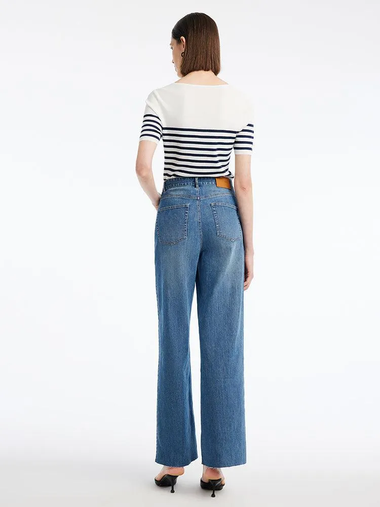 Blue And White Striped Skinny Jersey