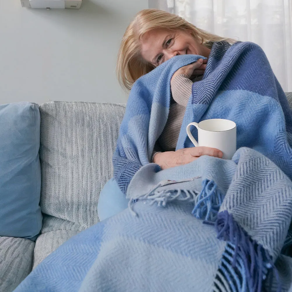 Blue Square Merino & Cashmere Blanket