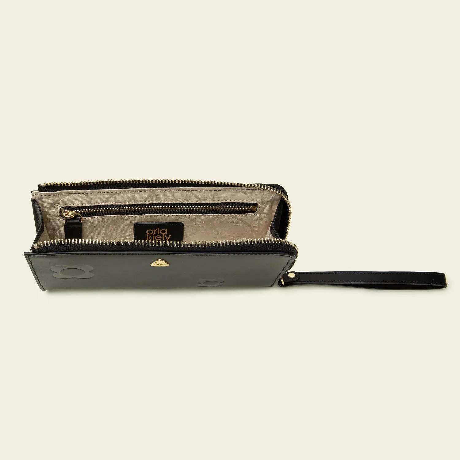 Carrie Long Zip Purse - Scattered Flower Black