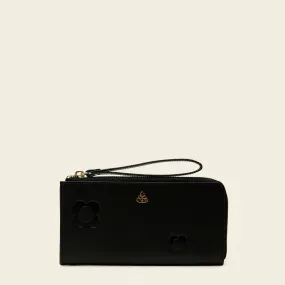 Carrie Long Zip Purse - Scattered Flower Black
