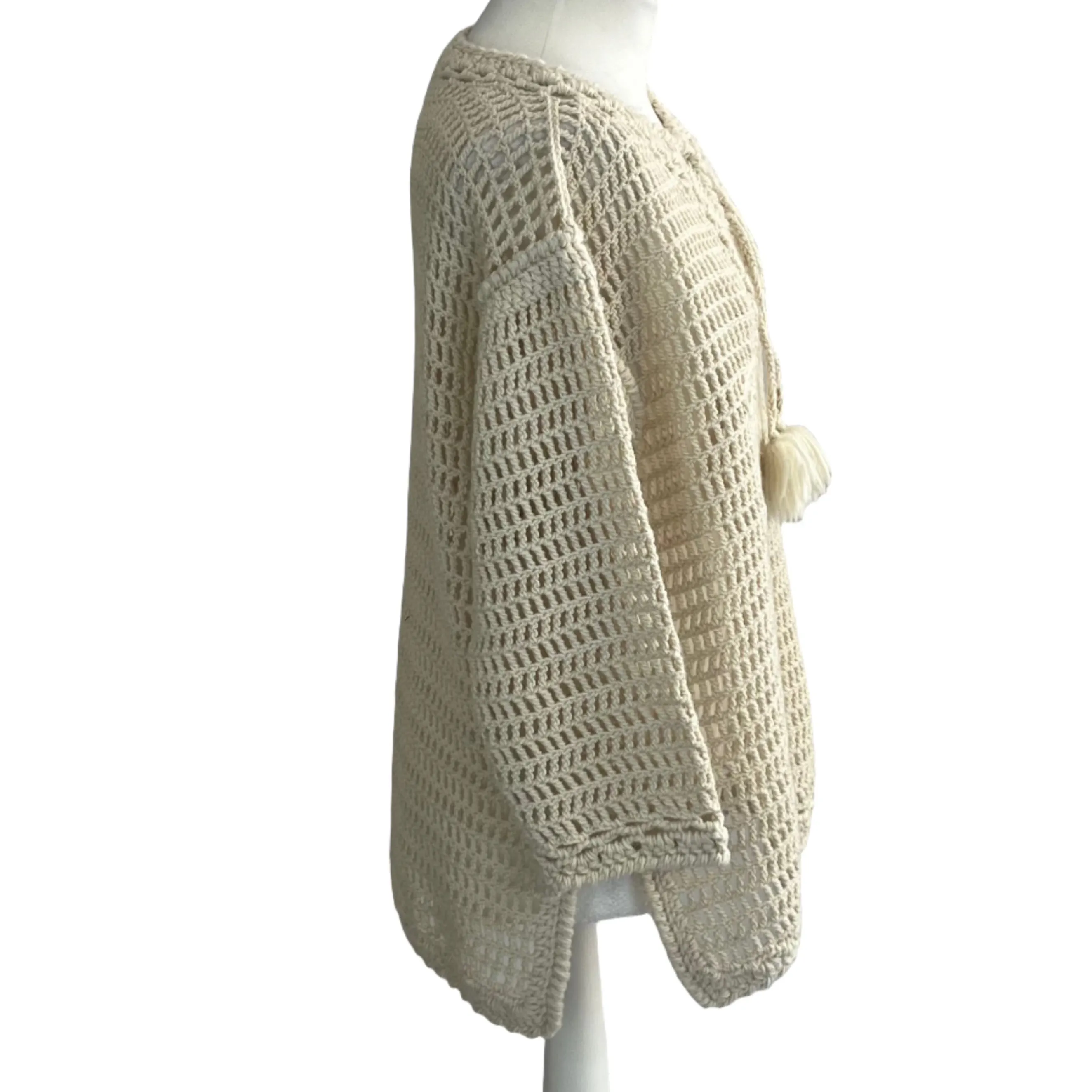 Celine Brand New £2600 Cream Baja Crochet Wool Sweater S