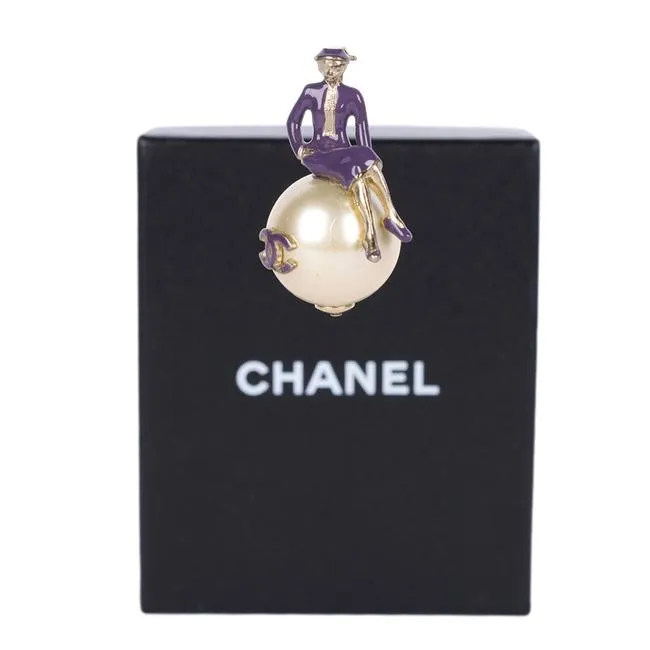 Coco Mademoiselle Large Pearl Brooch Pin (Authentic Pre-owned)