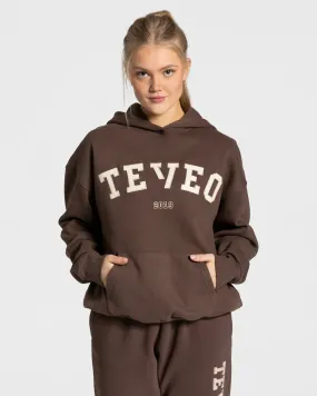 College Oversized Hoodie "Dunkelbraun"