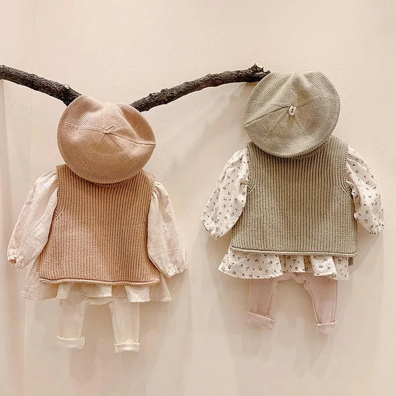 Cozy Cotton Baby Vest with Ribbed Roundneck