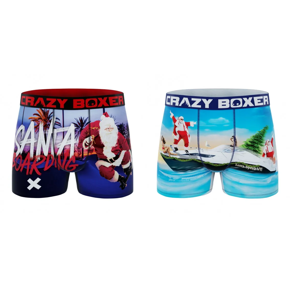 CRAZYBOXER Holidays Santa Beach Men's Boxer Briefs (2 pack)