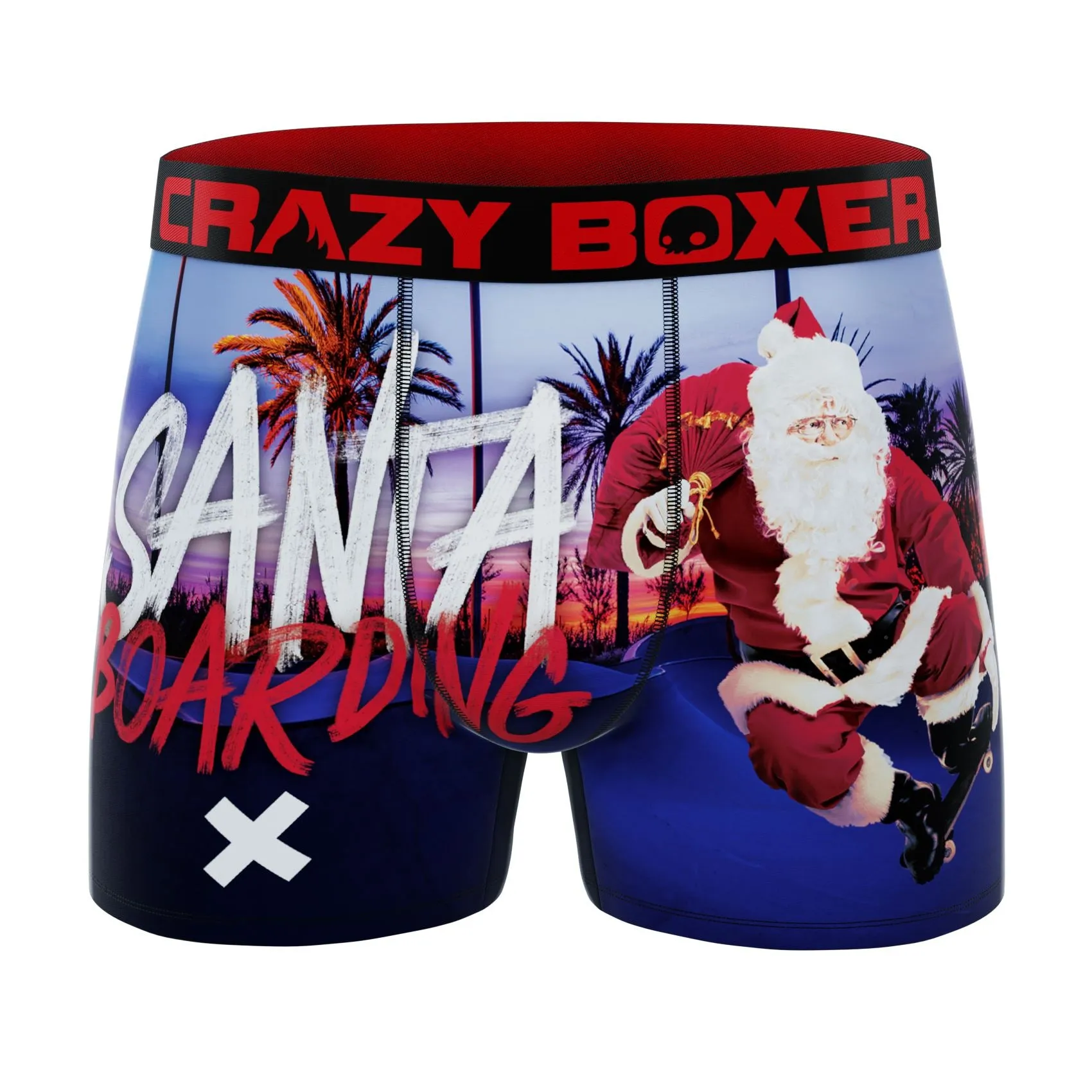 CRAZYBOXER Holidays Santa Beach Men's Boxer Briefs (2 pack)