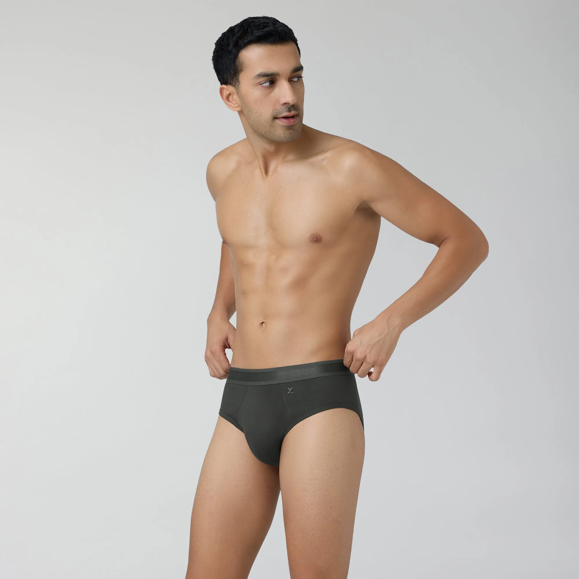 Crest Supima Modal Briefs Charcoal Grey