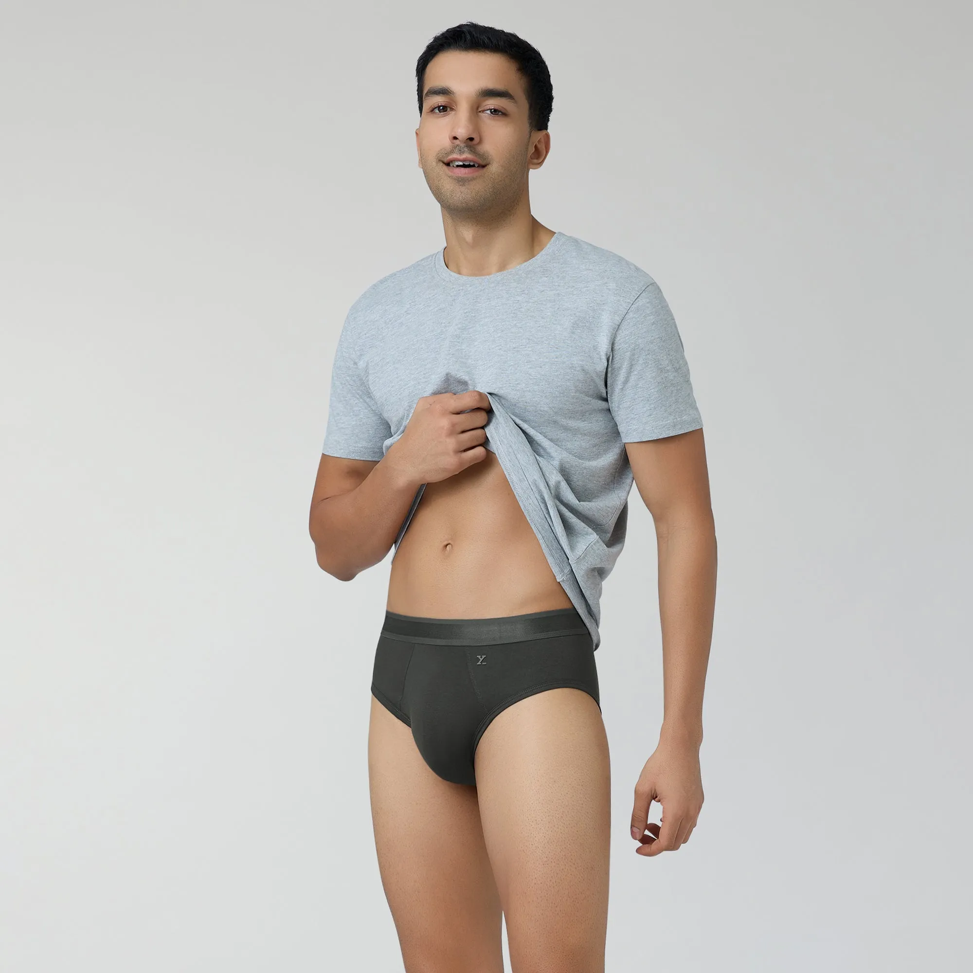 Crest Supima Modal Briefs Charcoal Grey
