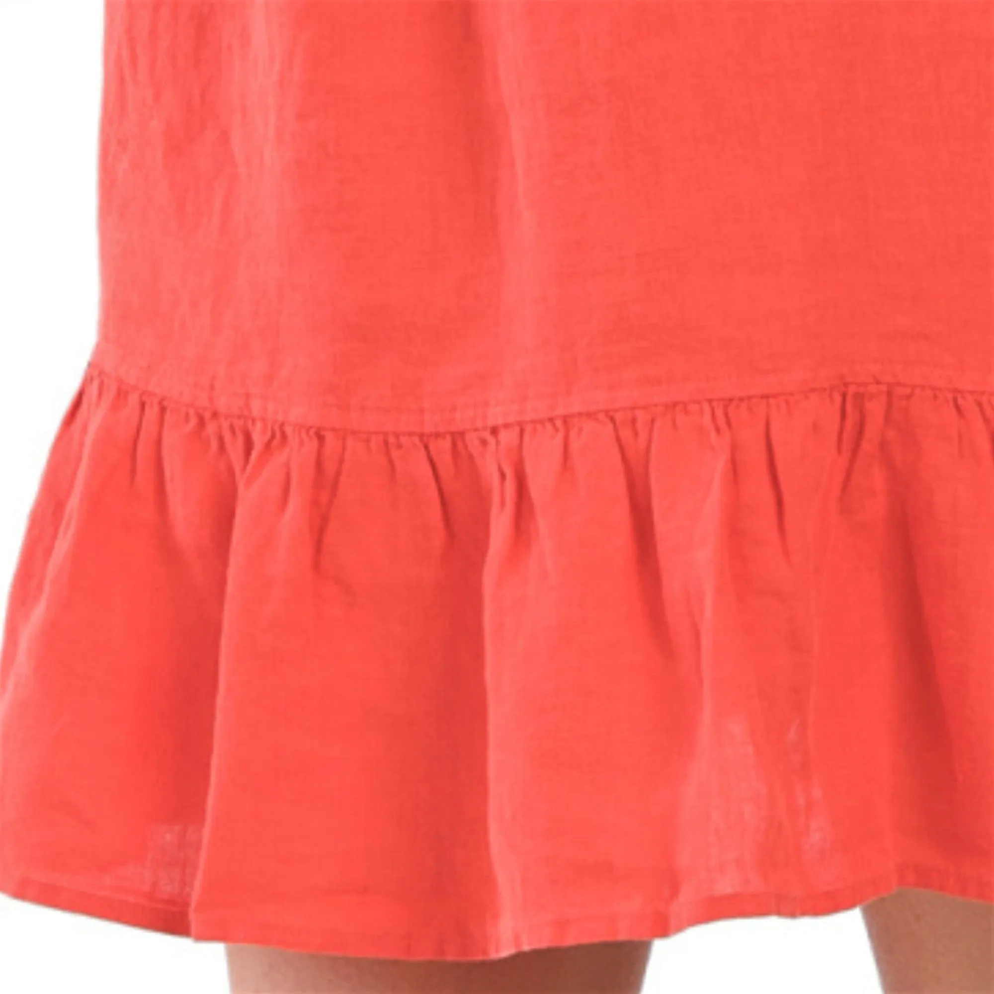 Cynthia Rowley Women's Linen V-neck Tiered Ruffle Mini Dress
