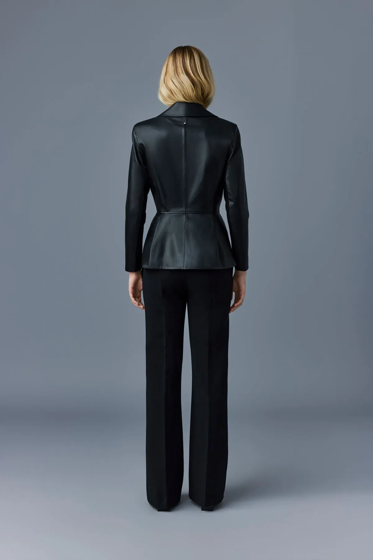 DAY Leather biker jacket with peplum Black