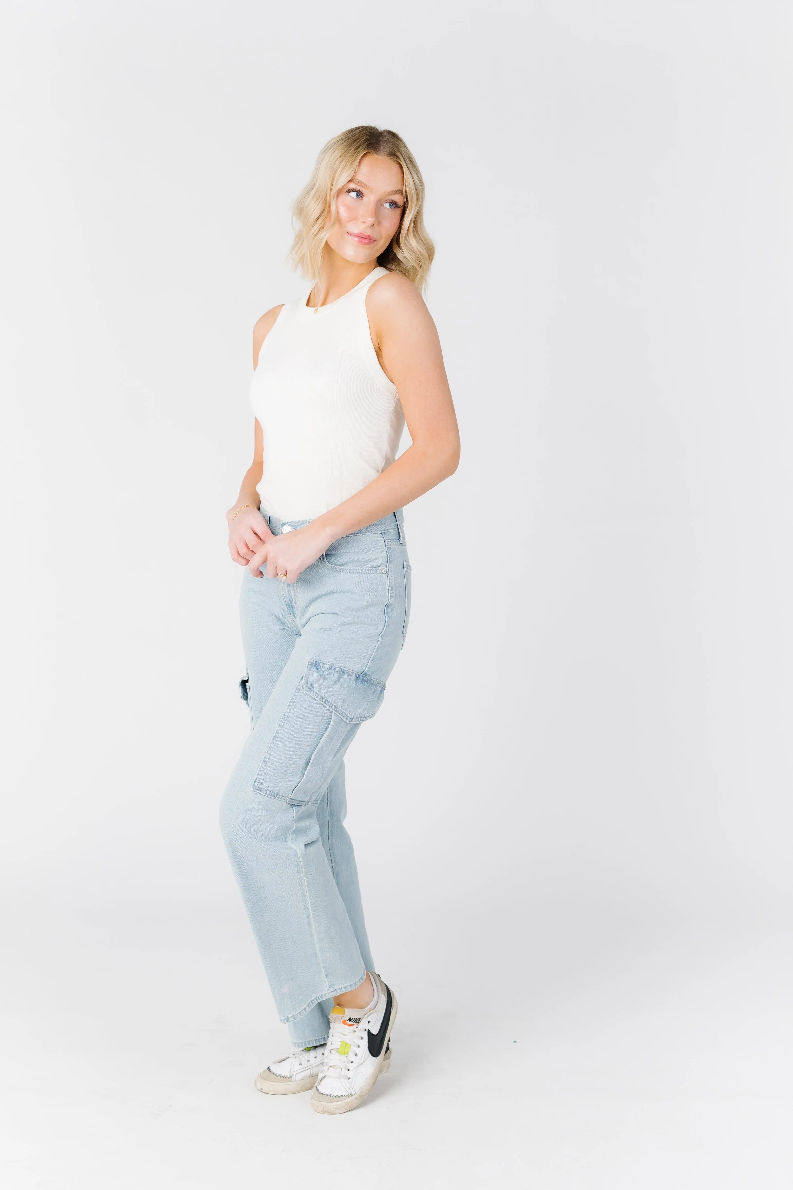 Day to Day Cargo Jeans - Light Denim