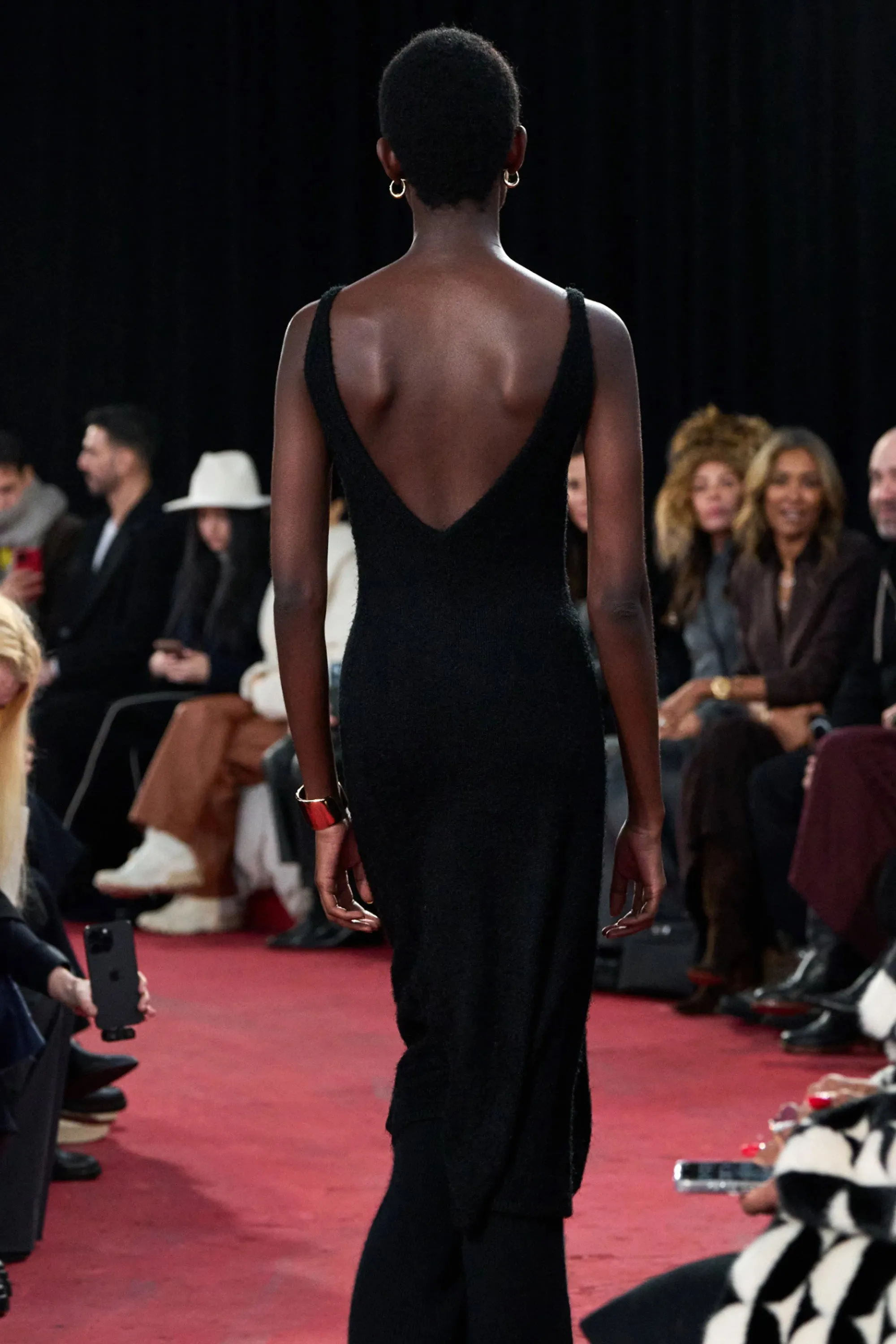Downs Knit Dress in Black Silk Cashmere