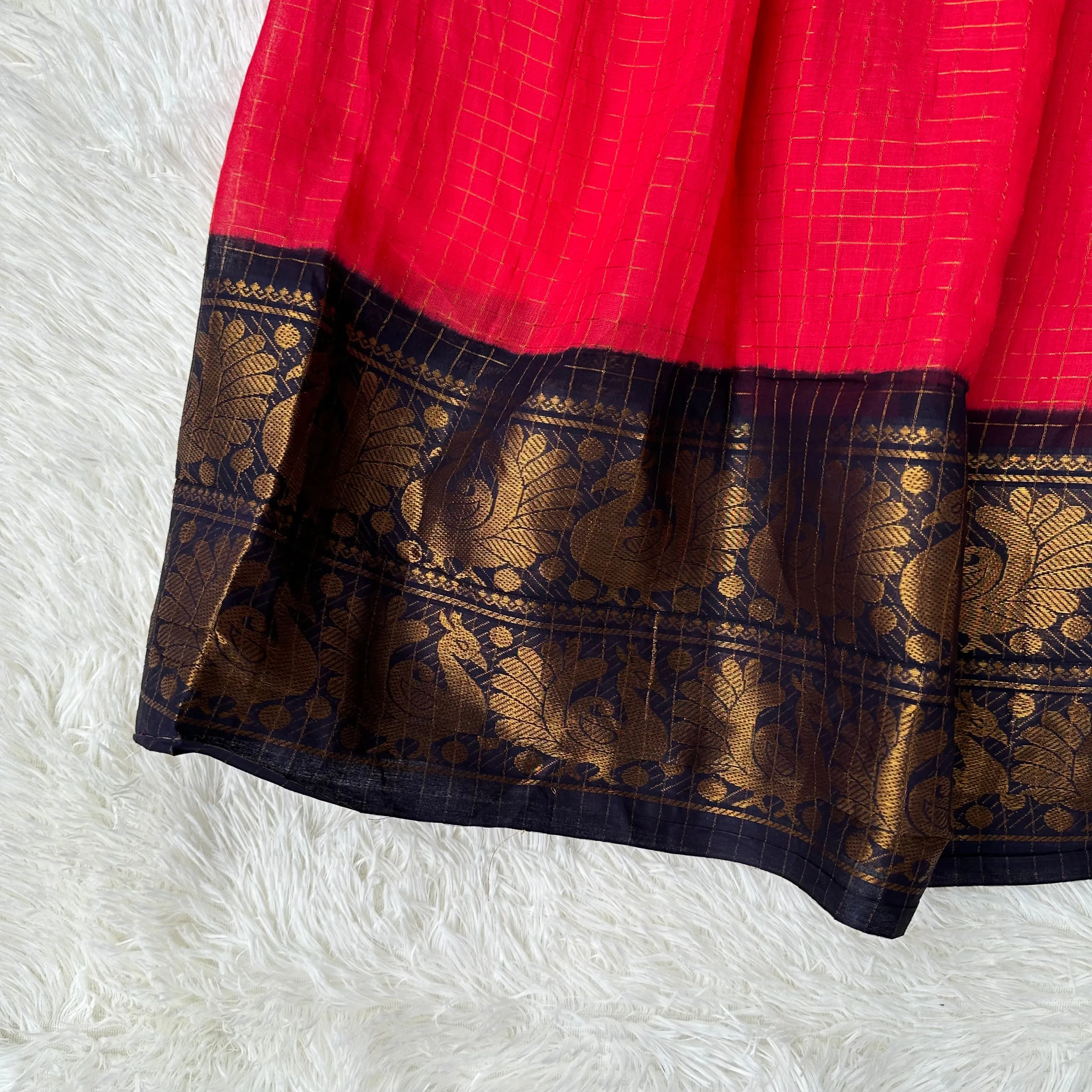 Elegance Redefined: Pink Sungudi Gown with Stylish Pot Neck