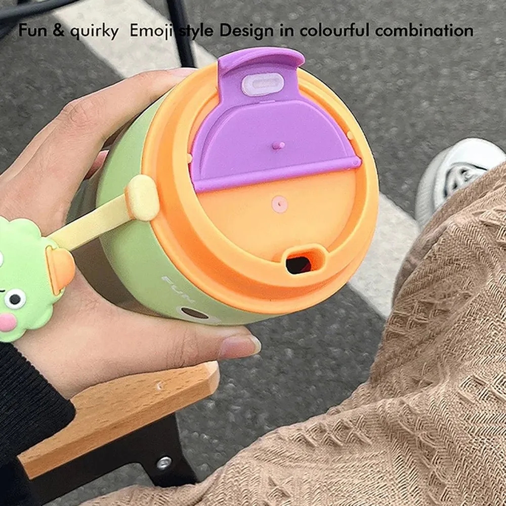 Fun Emoji Mint Green Vacuum Insulated Stainless Steel Coffee/Water/Tea Travel Tumbler for Kids & Adults,450ml