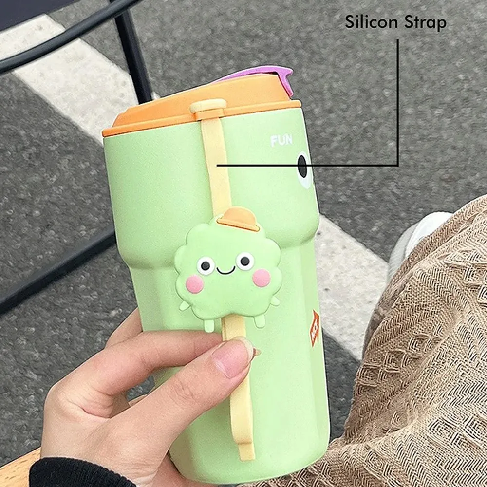 Fun Emoji Mint Green Vacuum Insulated Stainless Steel Coffee/Water/Tea Travel Tumbler for Kids & Adults,450ml