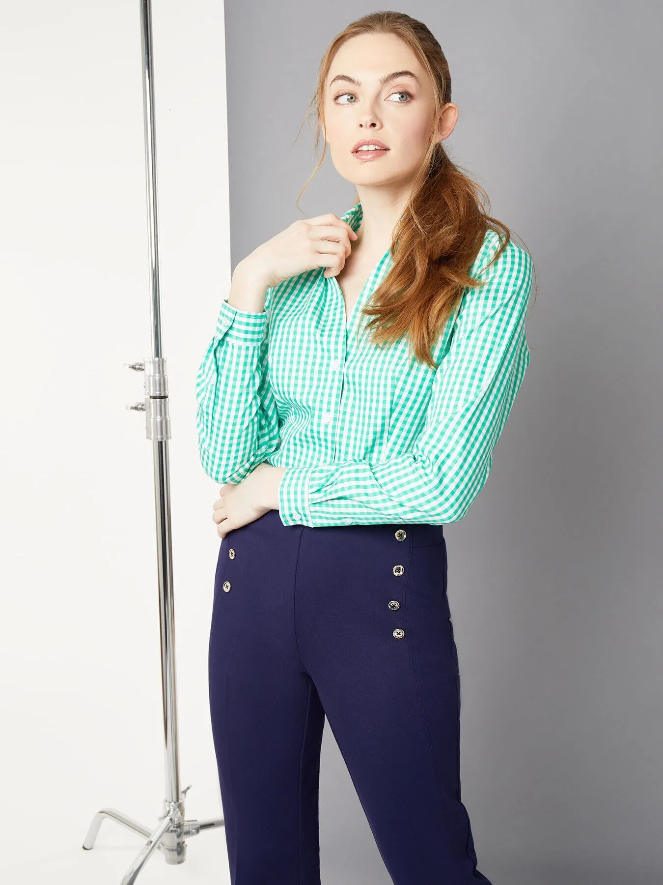 Gingham Easy-Care Button-Up Shirt