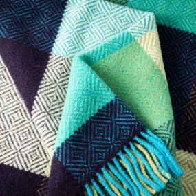 Green Olive Navy Merino & Cashmere Blanket